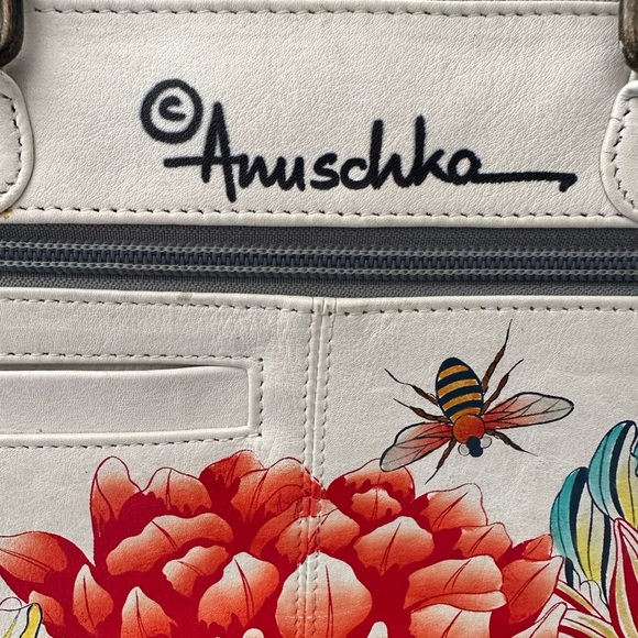 ANUSCHKA Vintage 🌸 Floral Melody 🌺 Wide Organizer Satchel, 8368, RFID - Picture 2 of 11